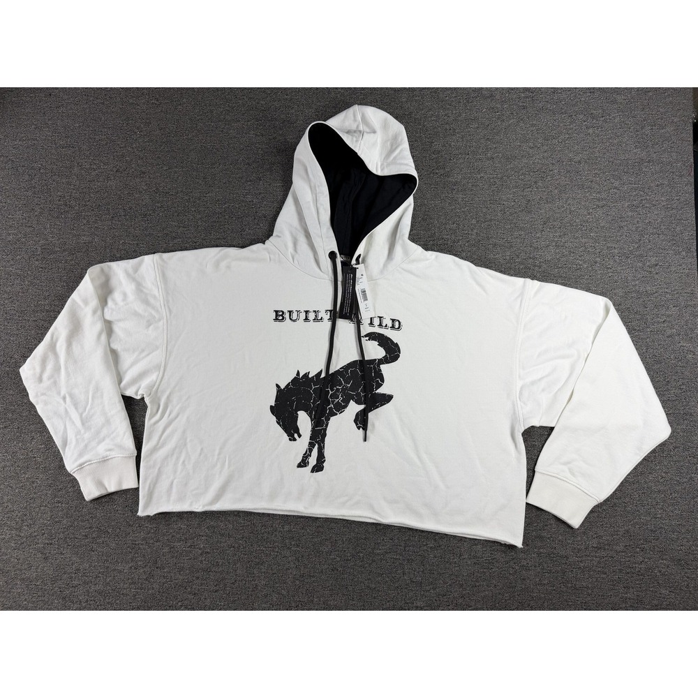 Alice + Olivia Hoodie Womens Medium White Ford Bronco Sunny Built Wild Pullover